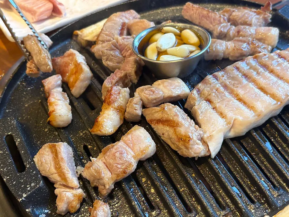 Table set with meat and side dishes