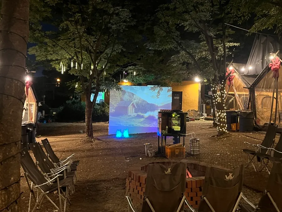 Outdoor view of Hanmaeum Tapnip camping-style restaurant