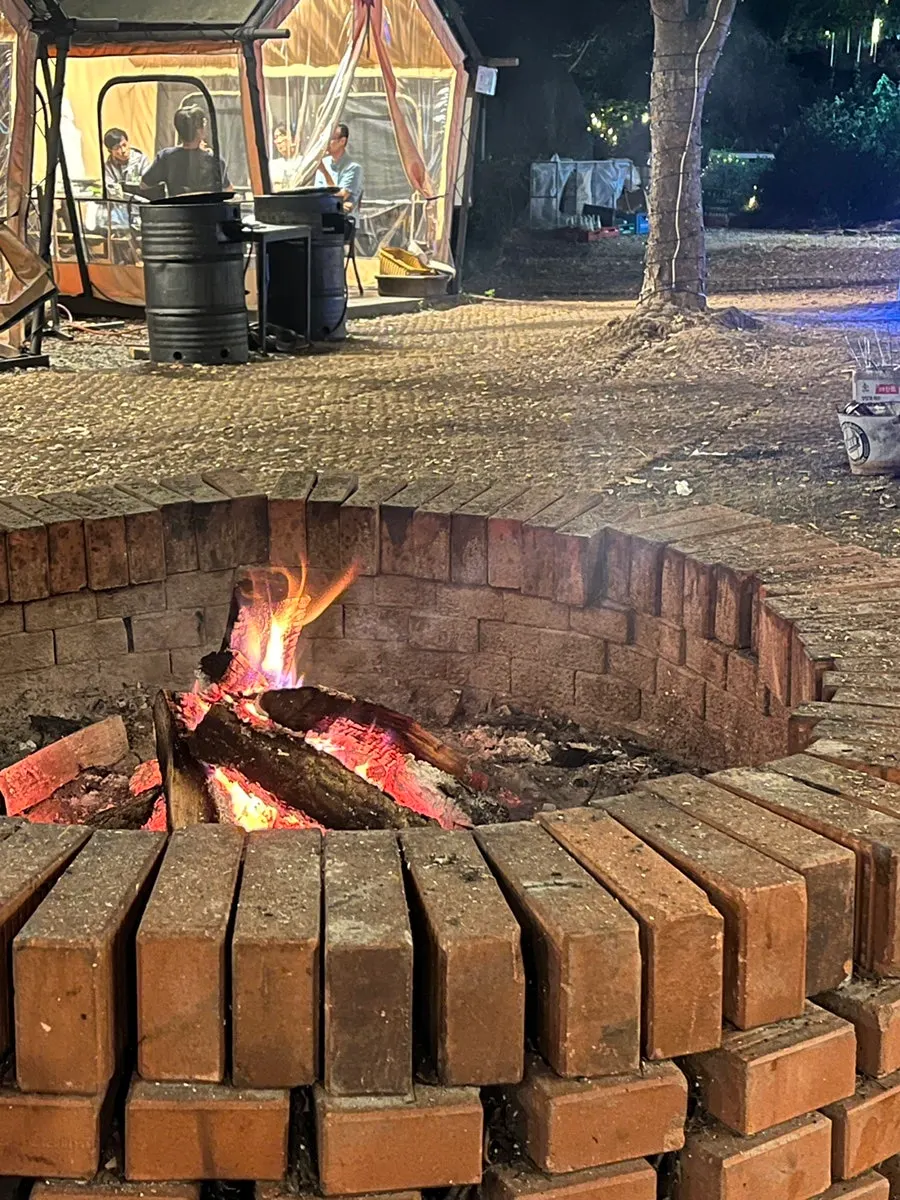 Ice cream eaten while sitting by the fire