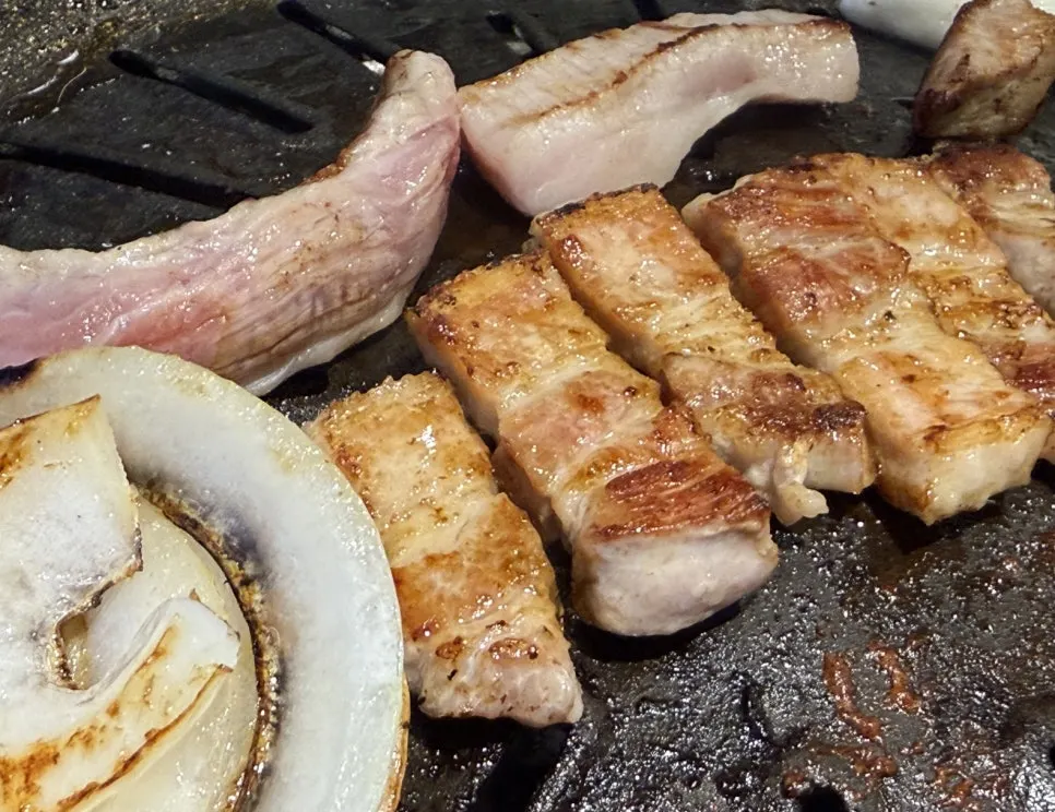 Assortment of cooked pork cuts