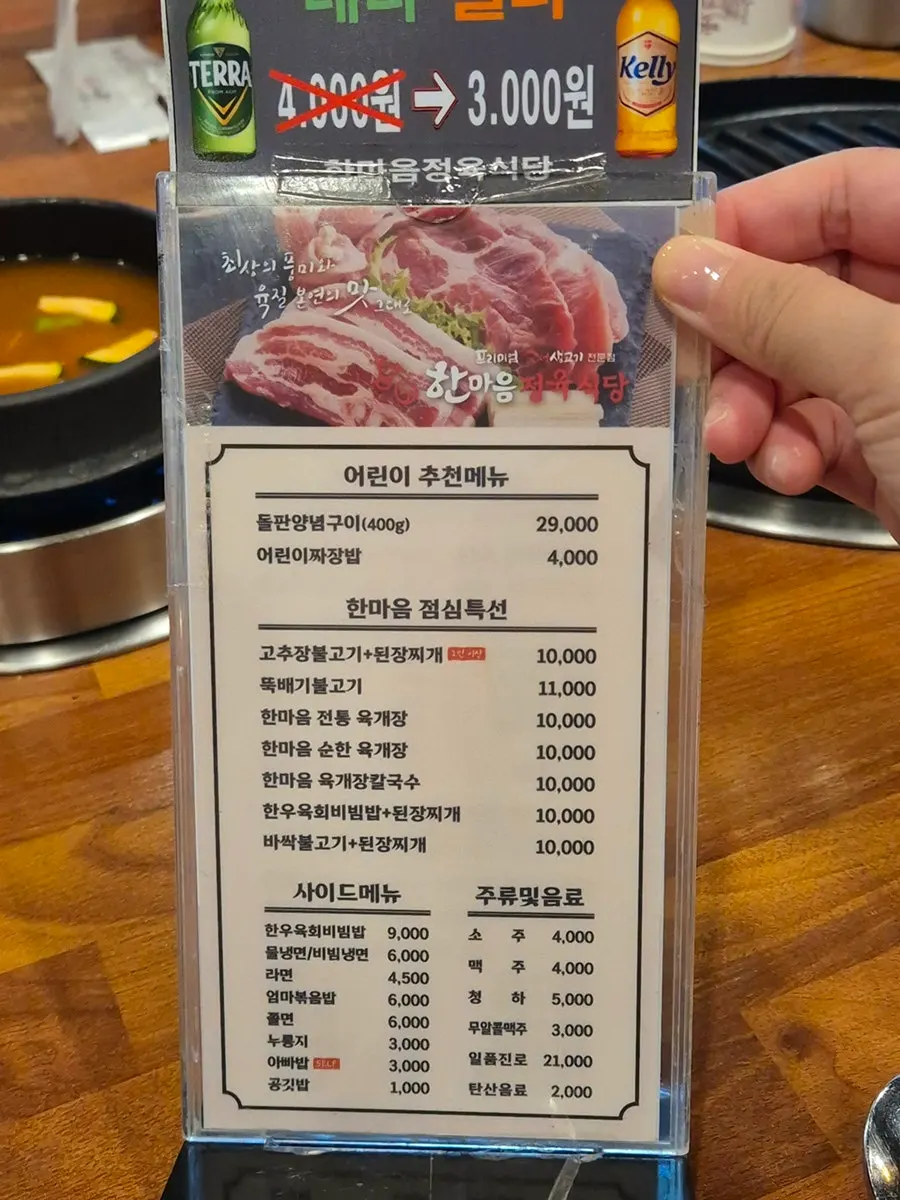 Detailed menu items