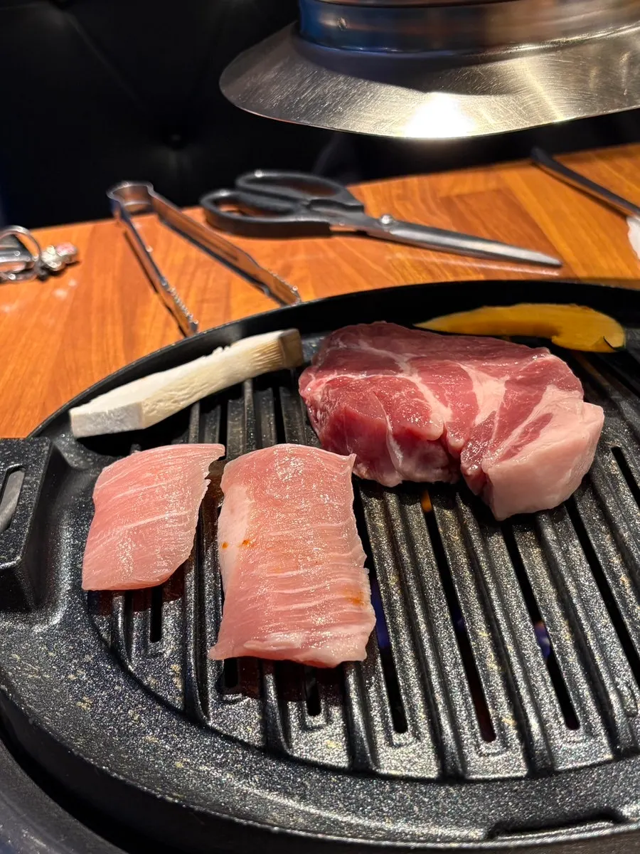 Reddish-pink colored aged pork