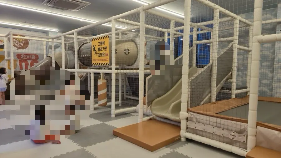 Inside the kids' zone playroom