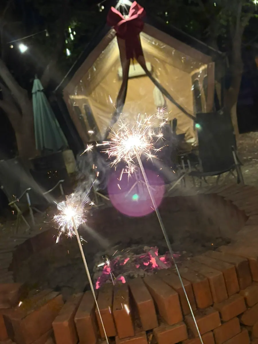 Fireworks provided at the end of the meal