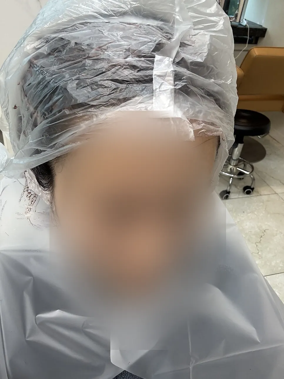 염색 대기 중인 모습