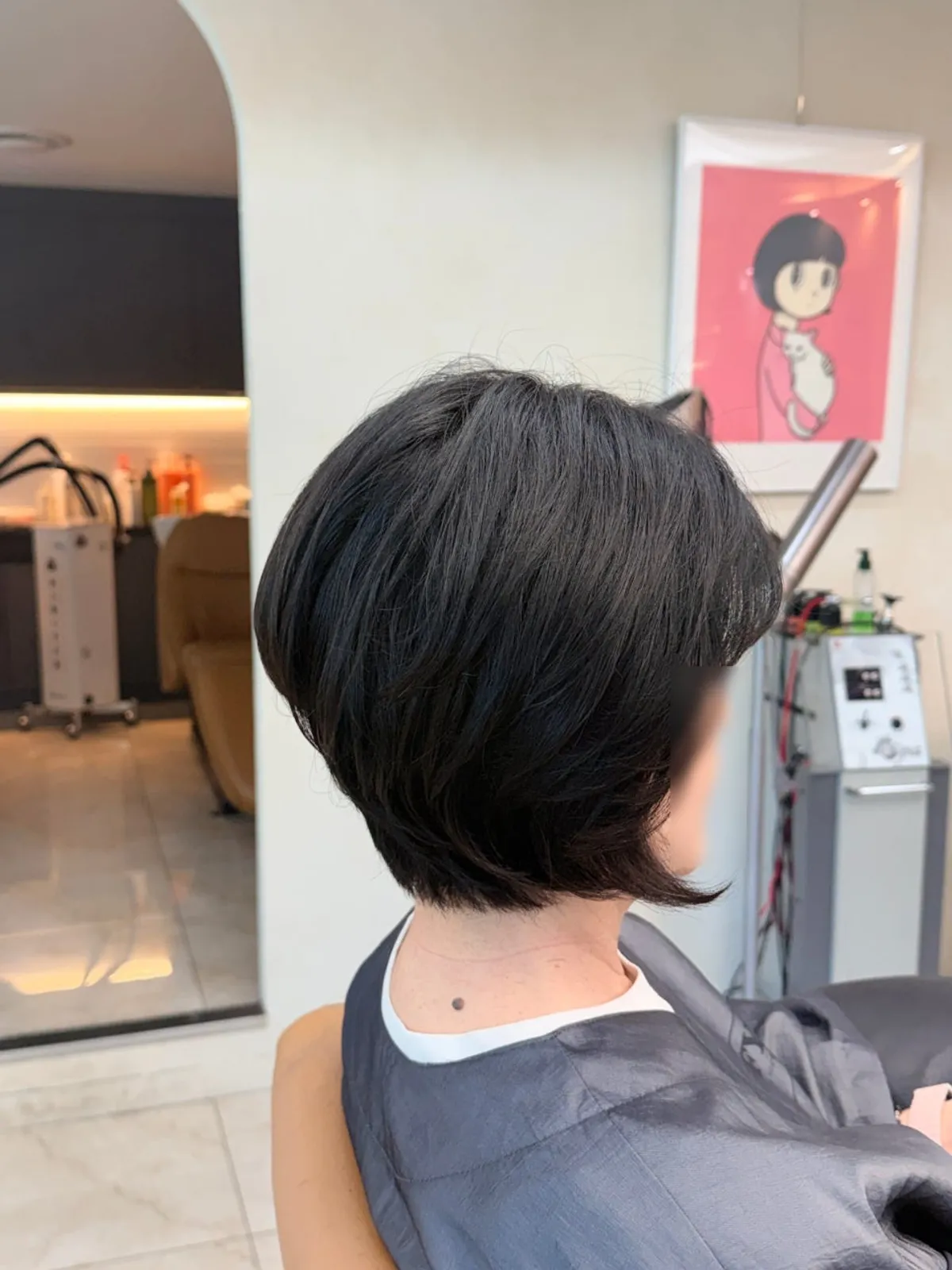 한남동 미용실 온리포유 한남본점 보브컷 커트 후 모습
