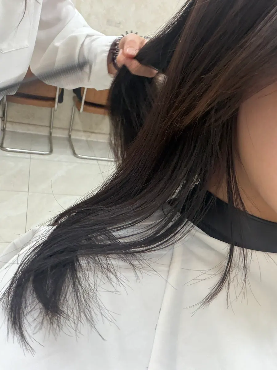 헤어 시술 과정 세로 사진