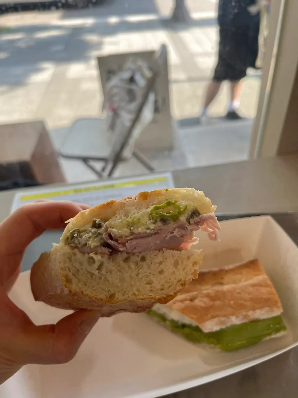 Cross-section of the jambon jalapeño sandwich