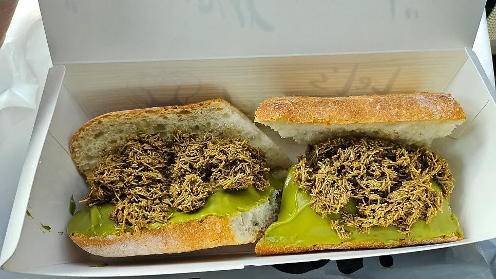 Dubai matcha baguette with double topping