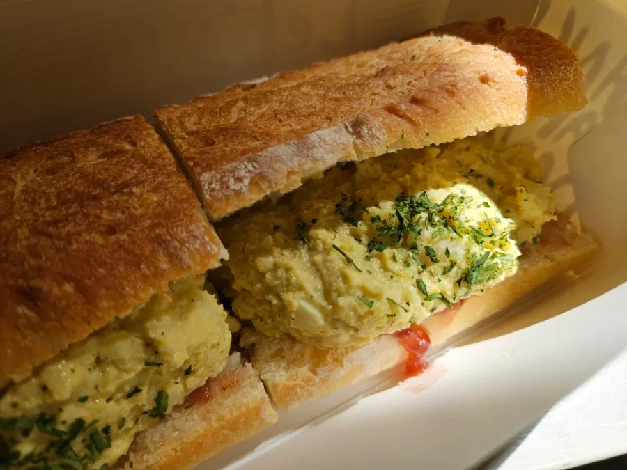 Sandwiches packed in a paper box