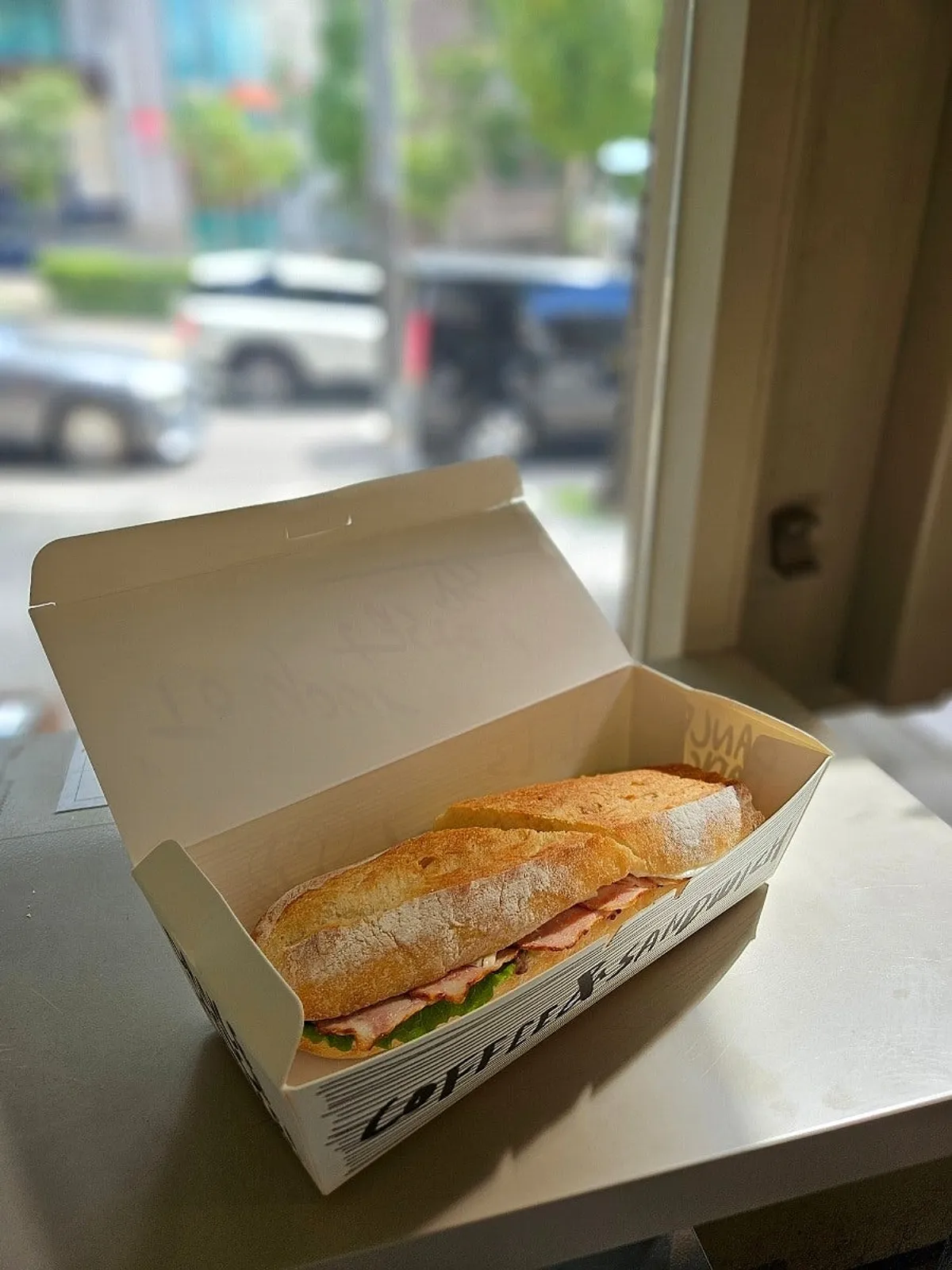 Egg potato baguette sandwich