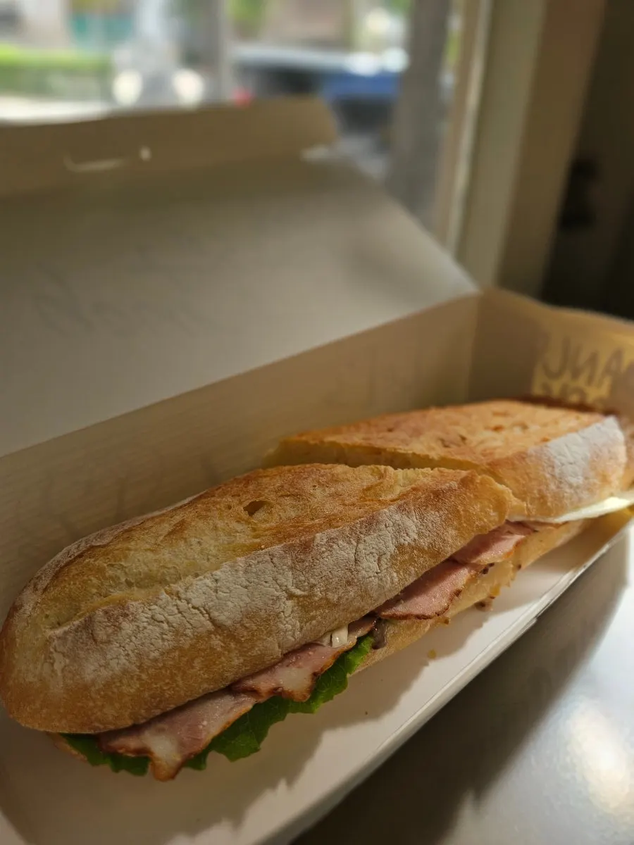 Egg mayo and strawberry jam sandwich