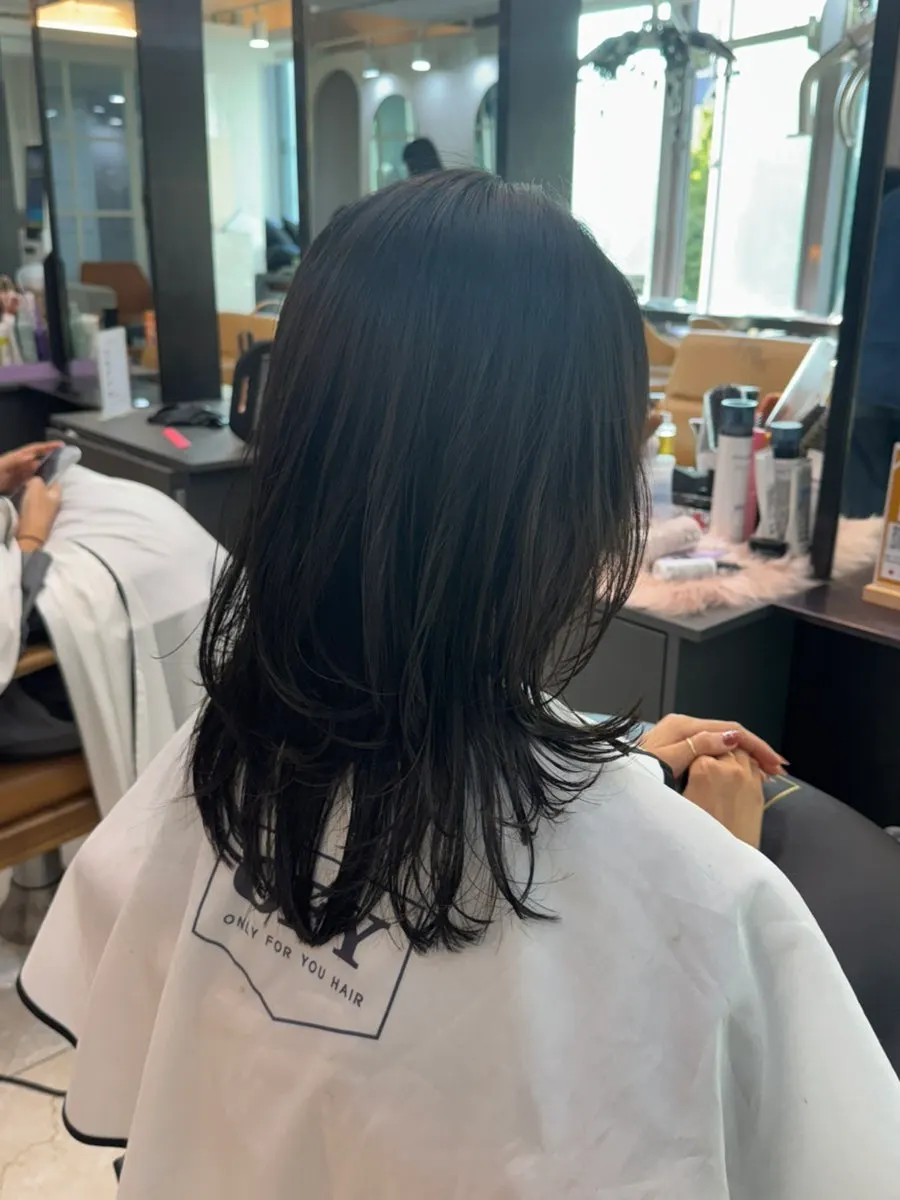 Completed hairstyle after the appointment