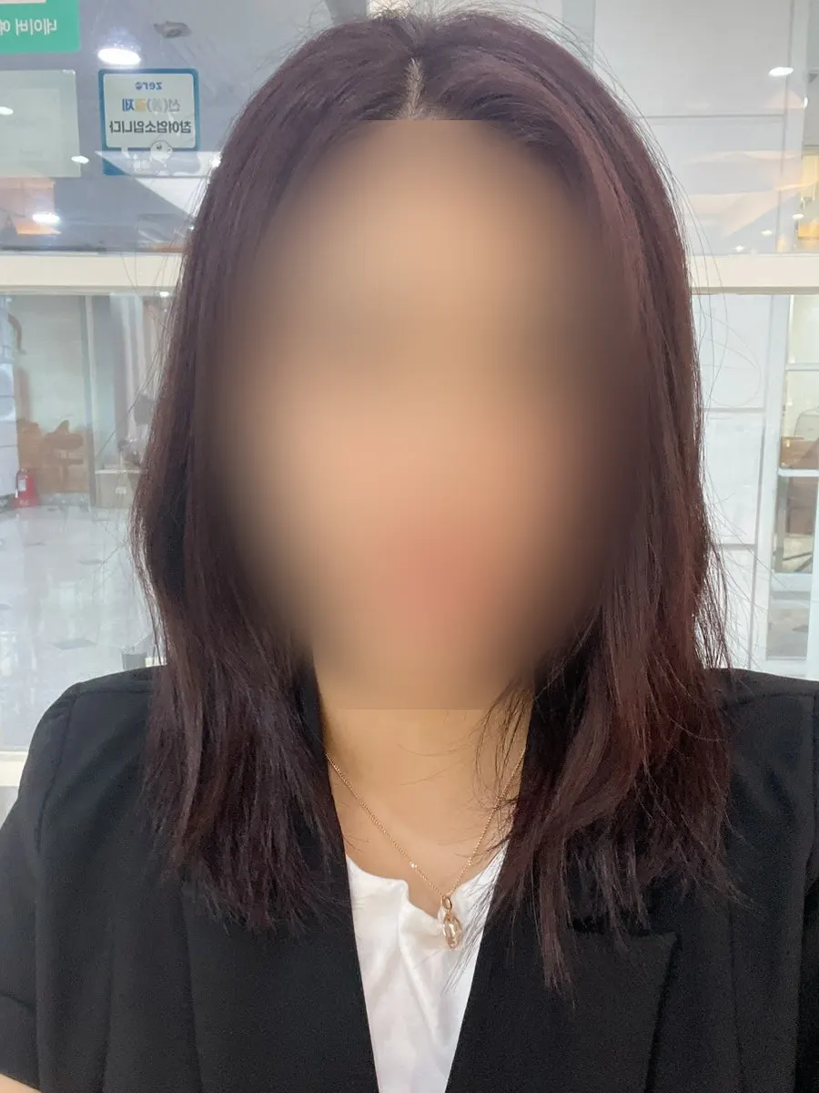 Back of the hair showing weight before the cut