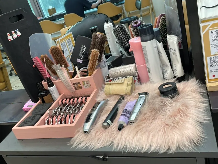 Hair products and styling tools on display at ONLY FOR YOU Hannam Main Branch