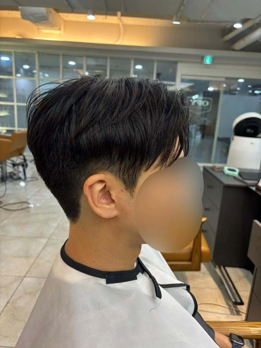 다운펌 없이 커트만 한 완성 스타일