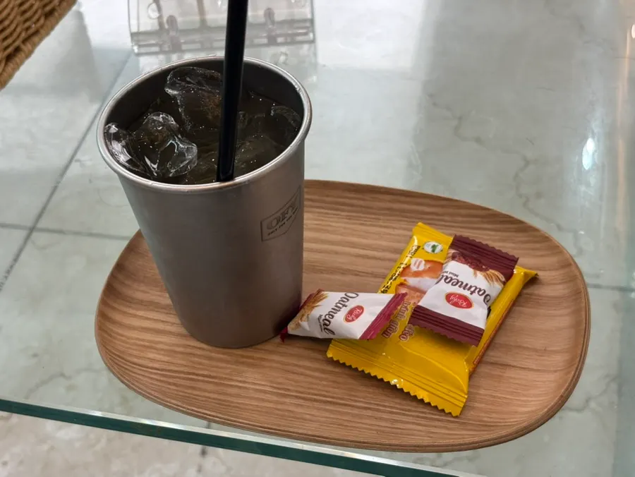 A cup of tea prepared before the service