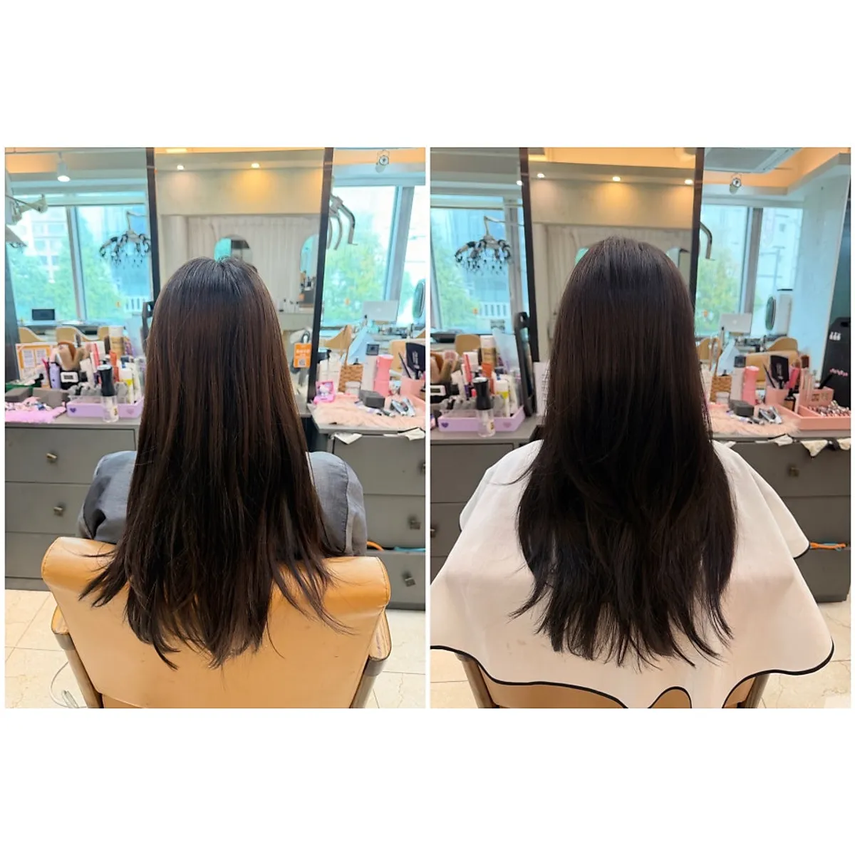 เปรียบเทียบก่อนและหลังย้อมโทนแมทดาร์กบราวน์