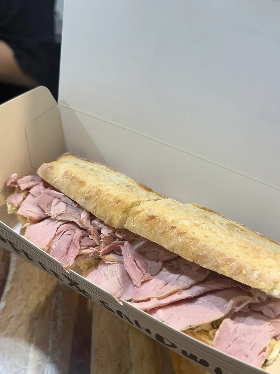 Cut, packaged ham jalapeño sandwich