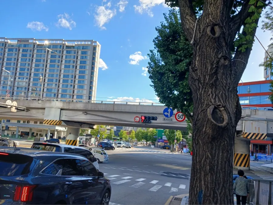 한남오거리에서 독서당로로 올라가는 길
