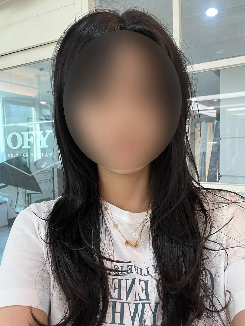 긴머리 정돈컷 완성 모습