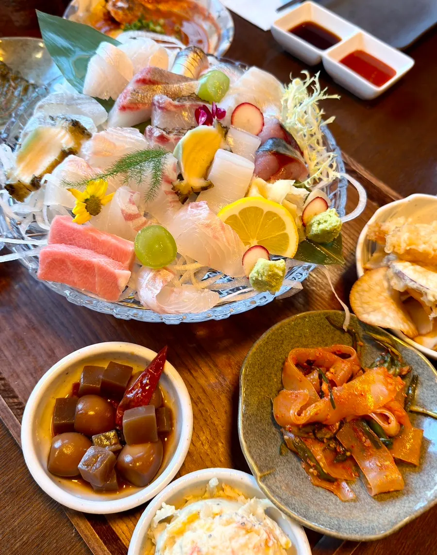 Aged sashimi set plating