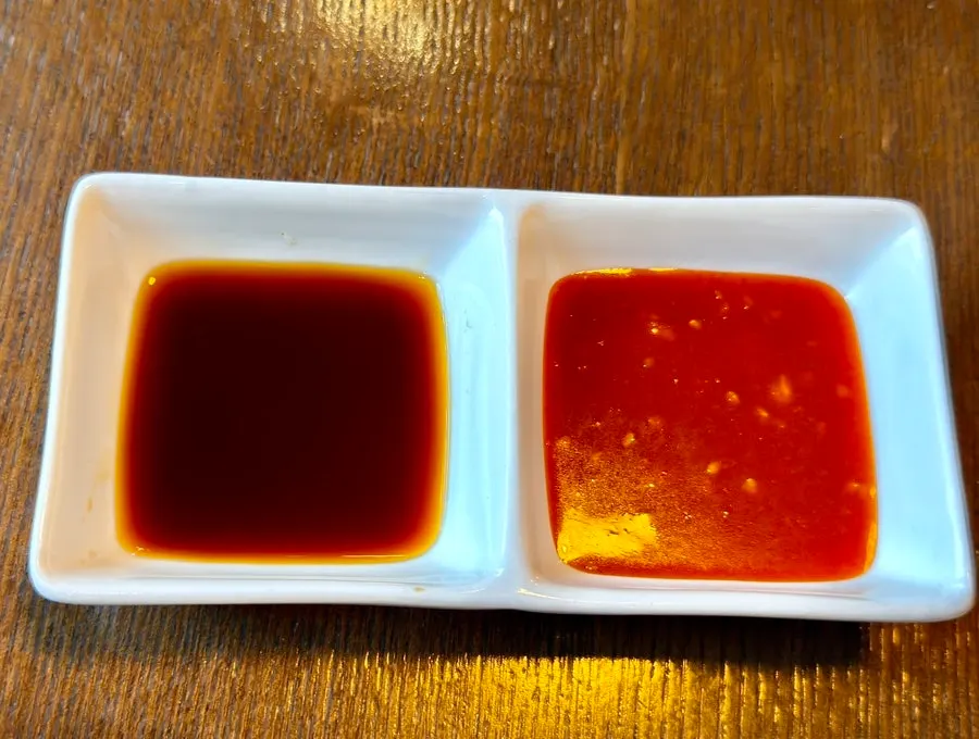 Aged sashimi with wasabi and soy sauce