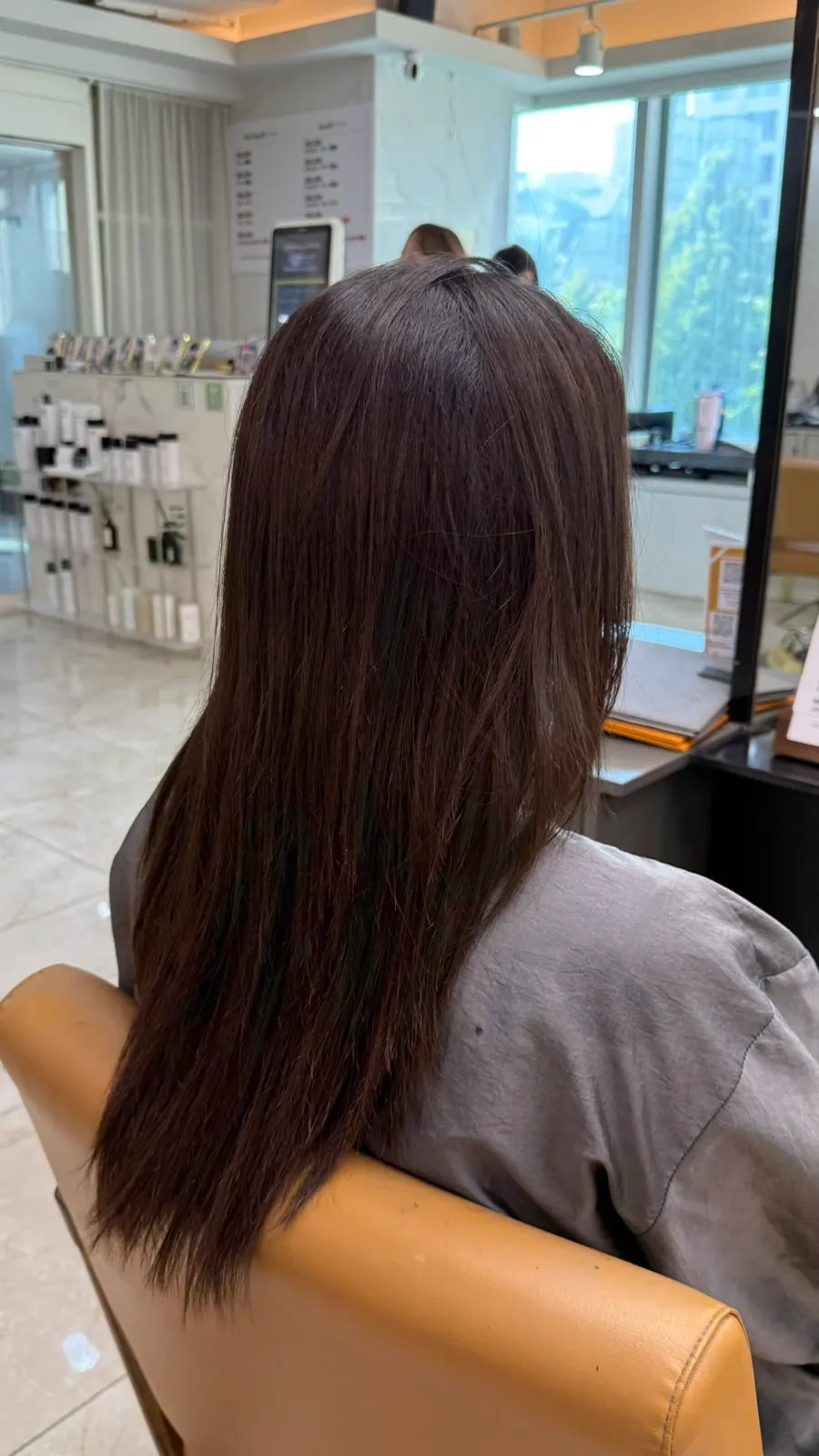 Naturally curly long hair before the appointment