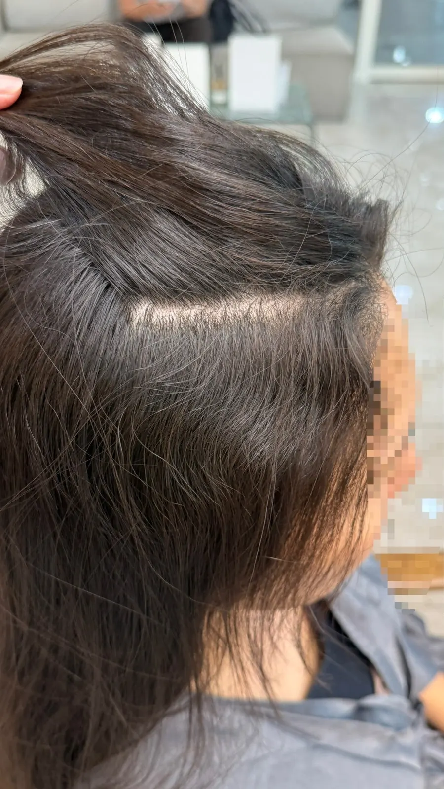Condition of long hair before the appointment