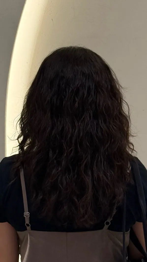 Vintage perm curls on the day of the appointment