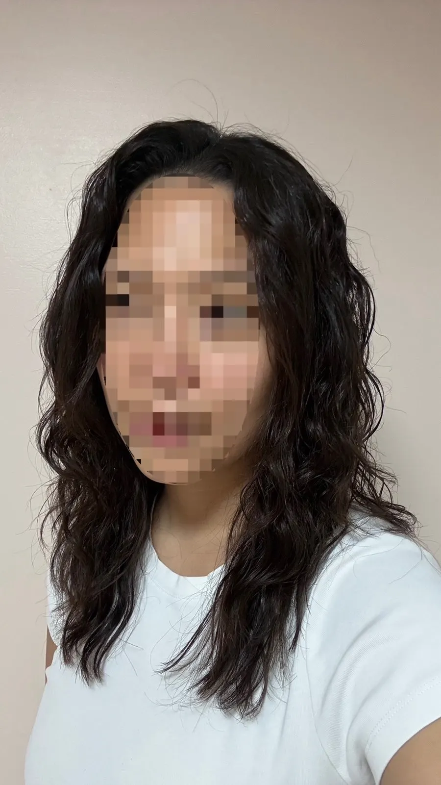 Curly hair styled with curl cream