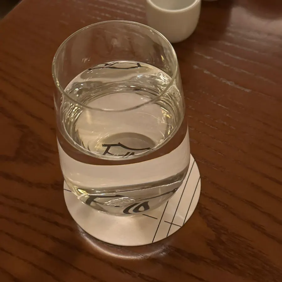 Water glass set on the table at Hanuk