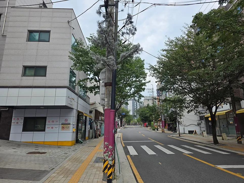 Street near the entrance of Hansang Charyim Bapsang, close to Sinseol-dong Station