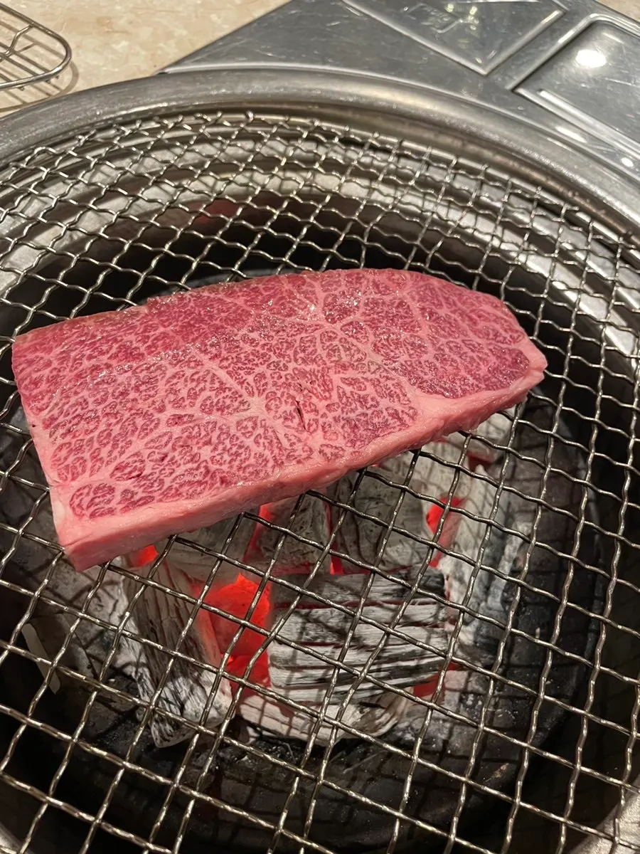 Hanwoo sirloin on the grill