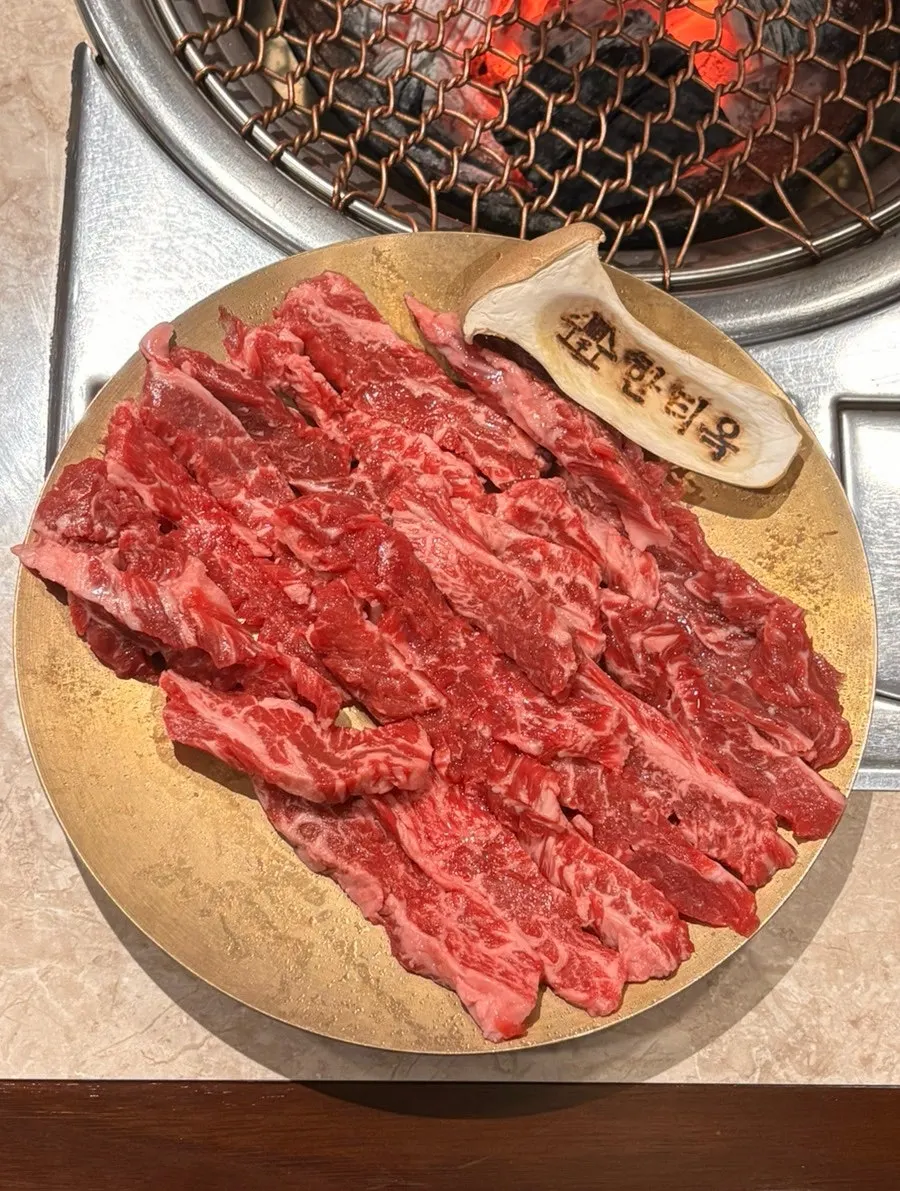 Premium beef rib finger meat grilling on the fire
