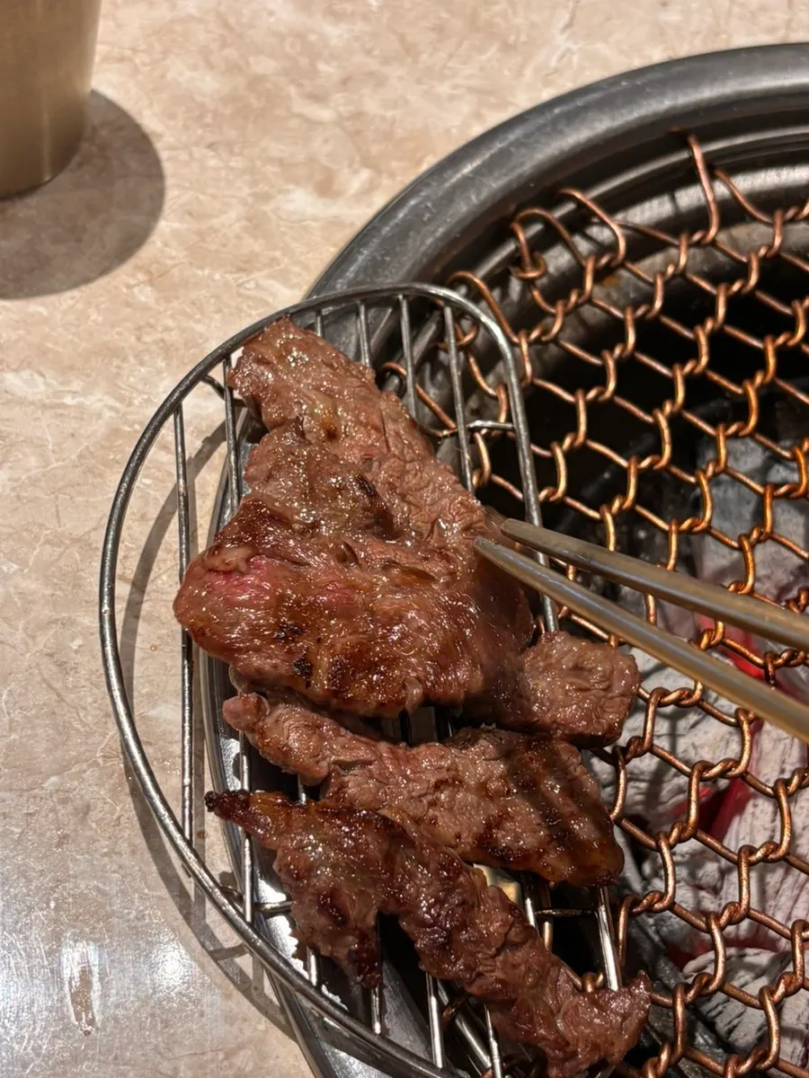Rib finger meat cooking on the fire