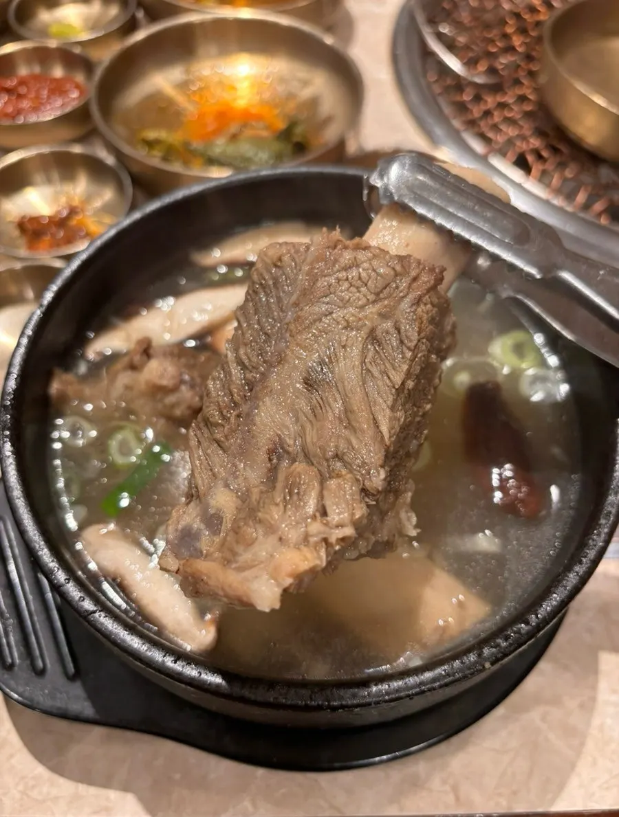 Rib bone and broth in galbitang
