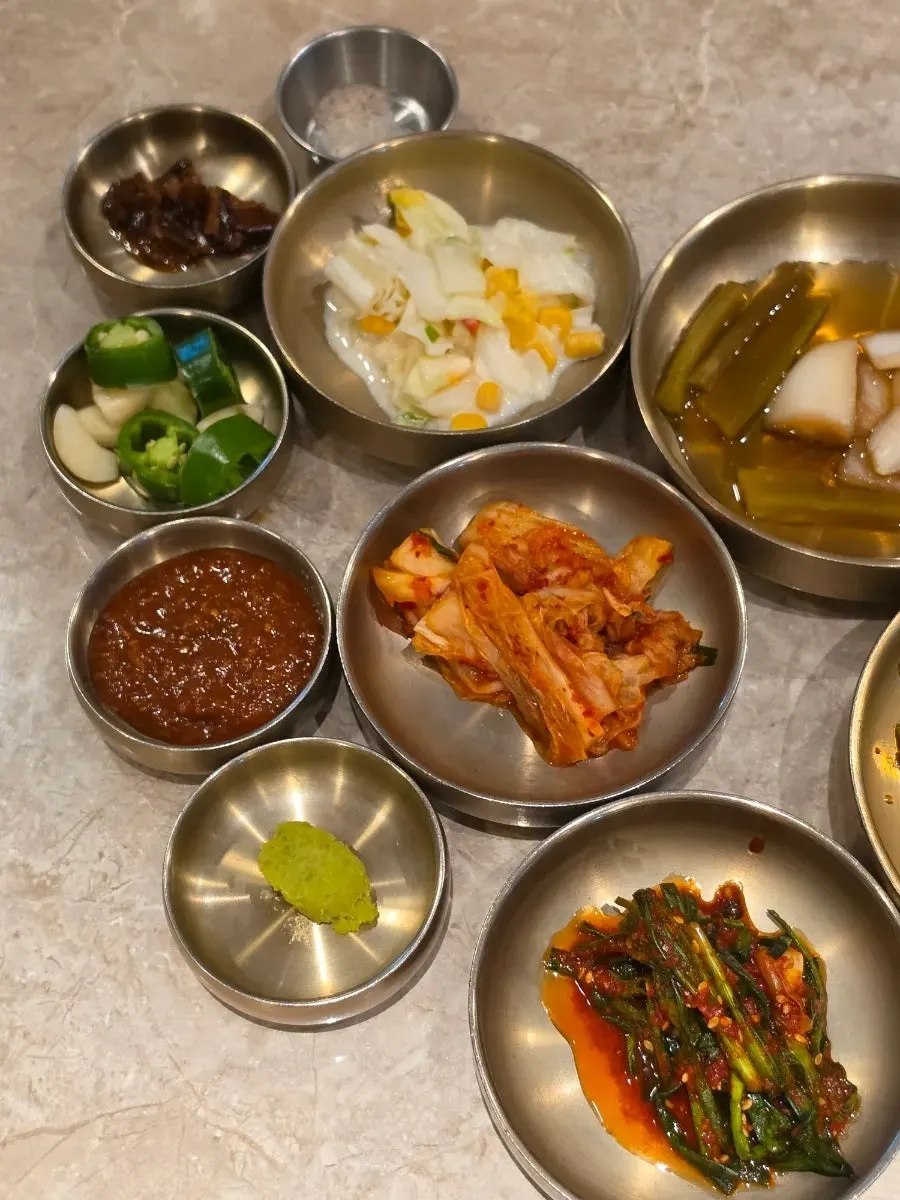 Perilla leaf kimchi and shiitake mushroom jangajji side dishes