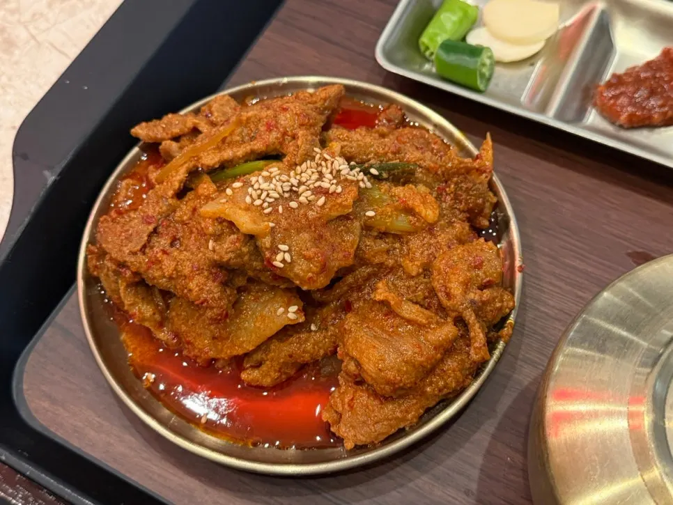 한우 고기가 듬뿍 든 안동국밥 클로즈업