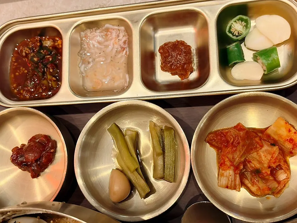 A neatly arranged spread of basic side dishes