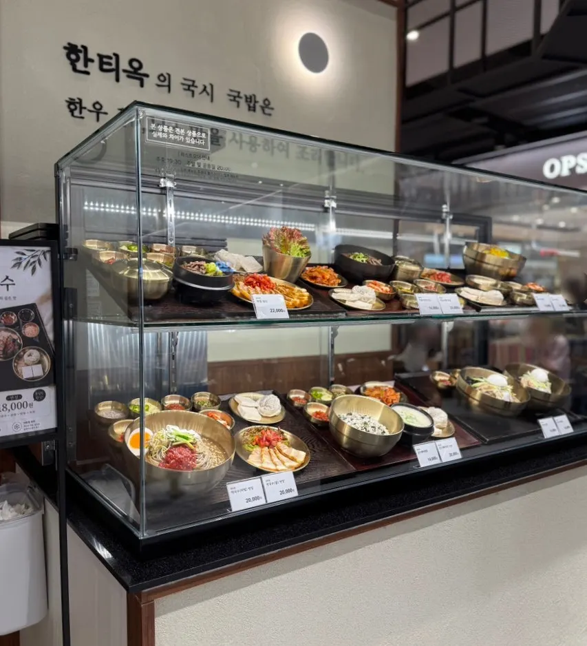 Realistic food samples on display