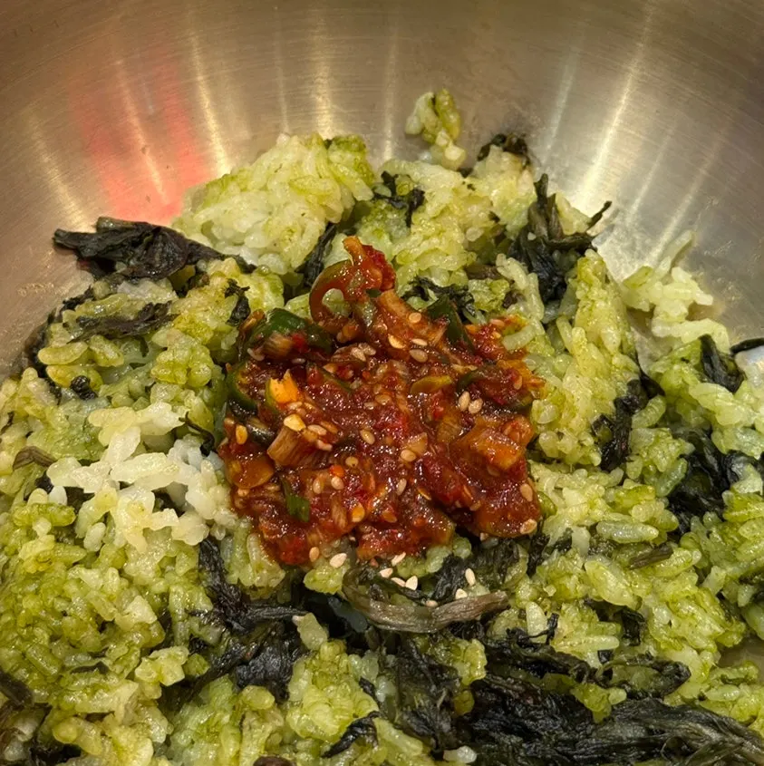 Bibimbap sauce served separately