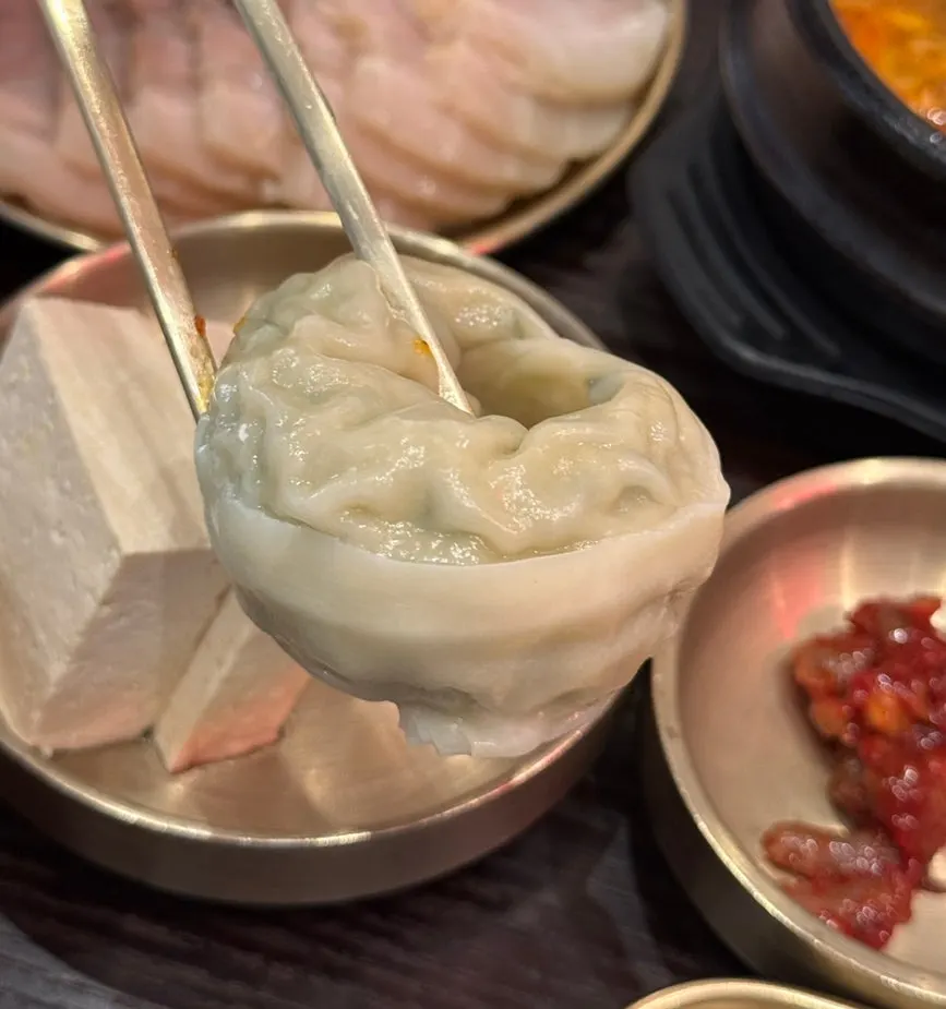3 hand-made dumplings ordered as a side