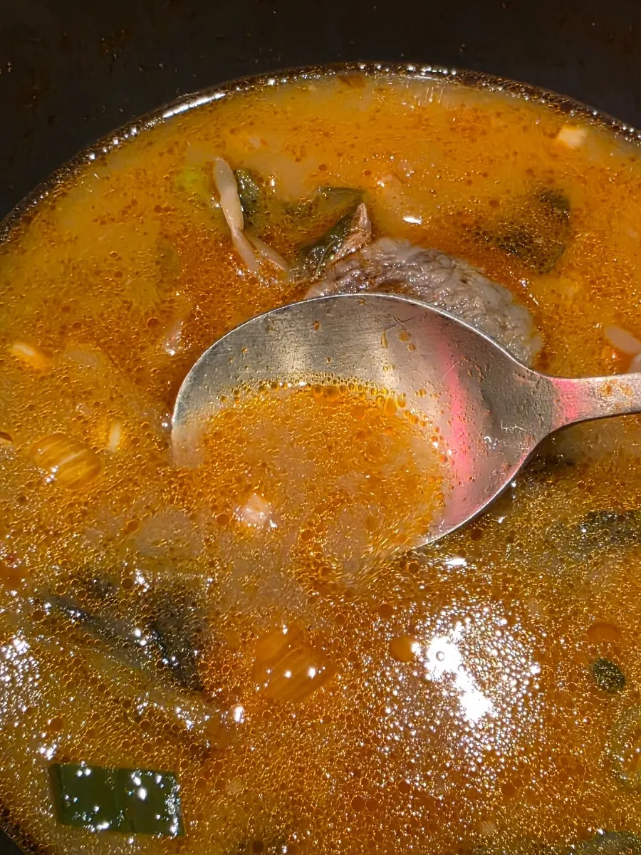 Rice mixed into the Andong gukbap