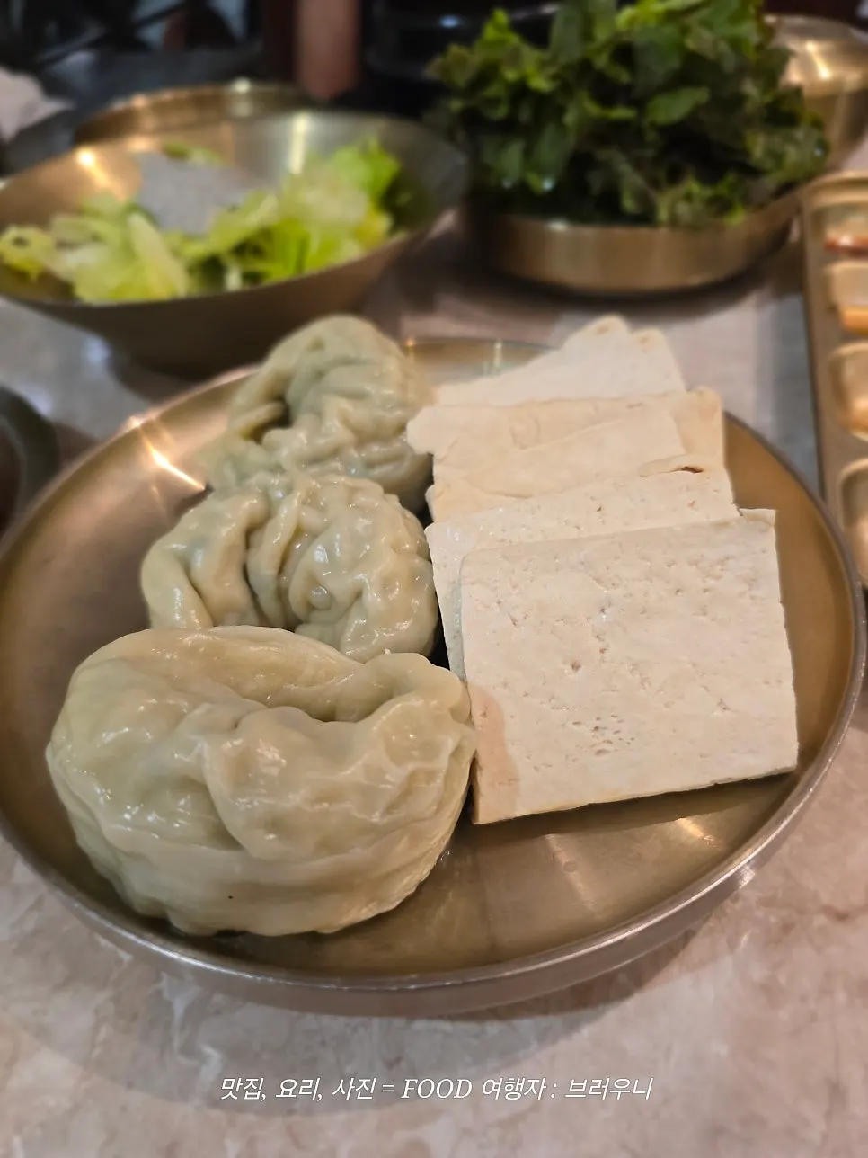 Mandu-tofu combining meat dumplings and hand-made tofu