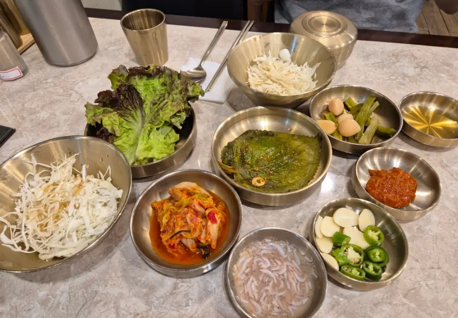 Plate of boiled pork from the set for two