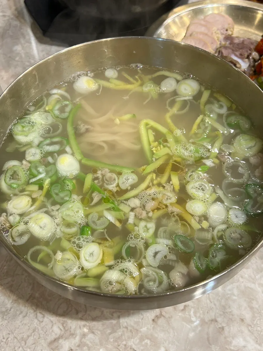 A generous bowl of Andong guksi noodles