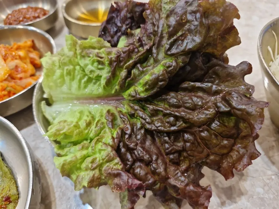 한티옥 보쌈정식 2인 한상 차림