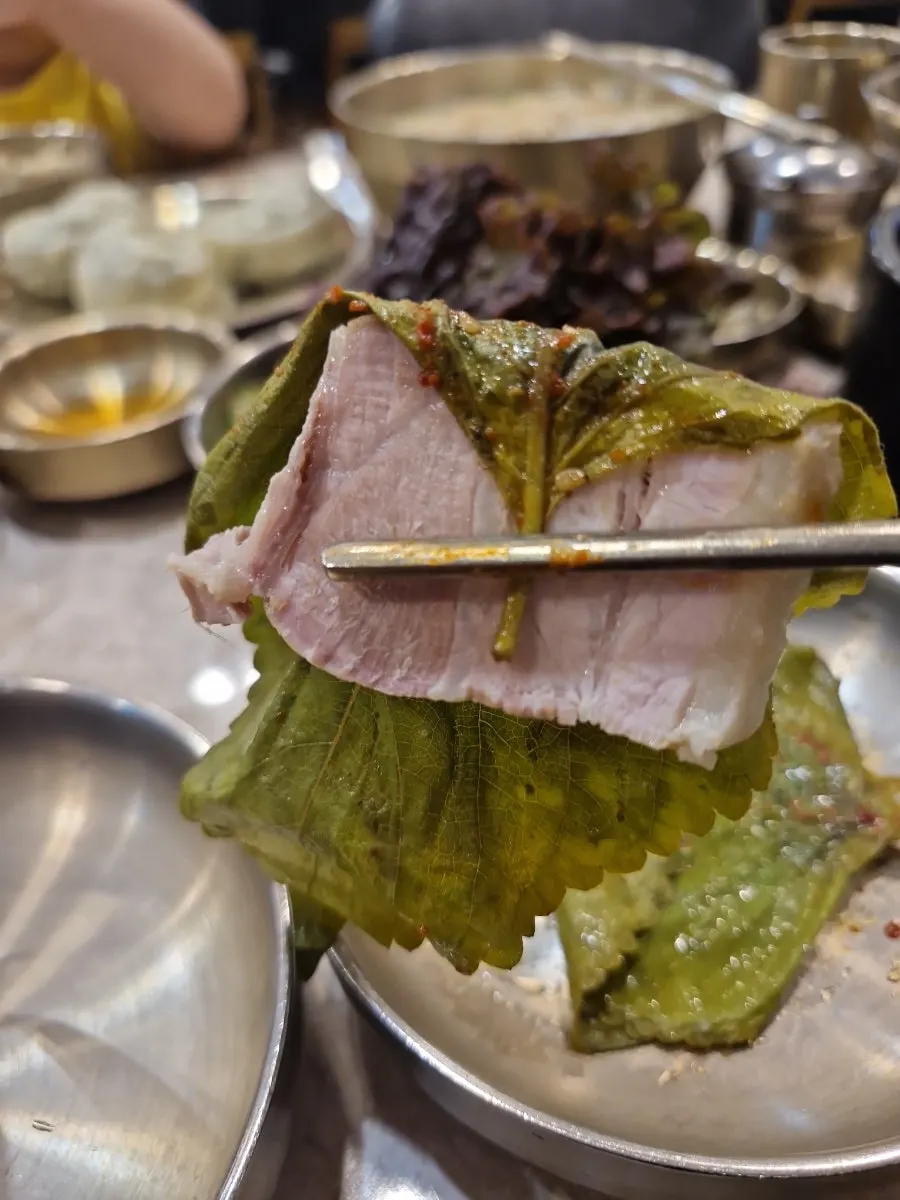 식사를 마친 한티옥 평촌점 테이블