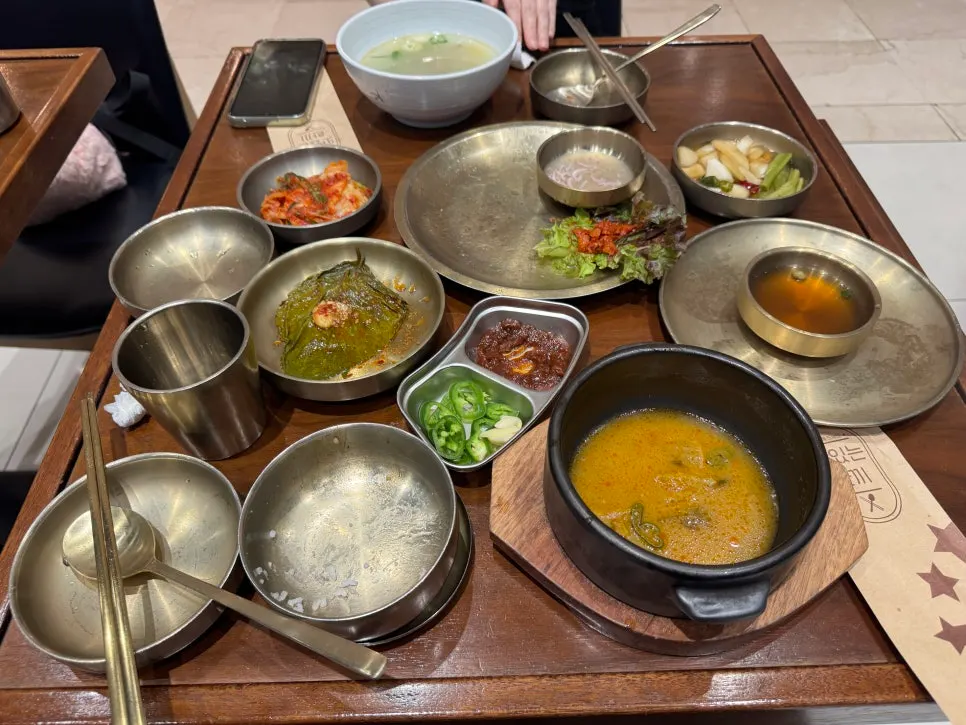 Table after finishing the bossam set meal